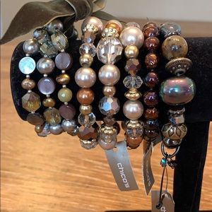 Lot of metallic stretch style bracelets